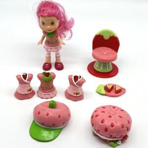 Strawberry Shortcake Mini Raspberry Tart Doll 2008 &Mixed Accessories Lot Outfit